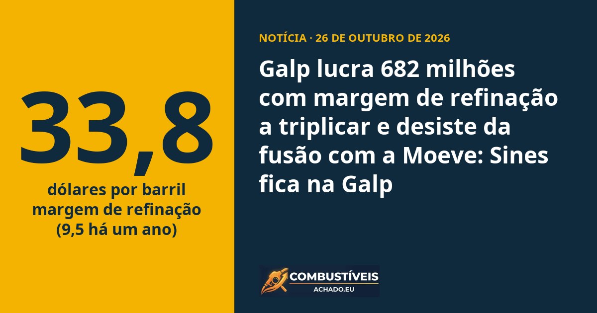 Galp lucra 682 milhões com margem de refinação a triplicar e desiste da fusão com a Moeve: Sines fica na Galp